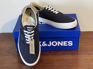 Nuevo Jack and Jones Lona Azul Marino Blazer Noos Plimsolls Entrenadores con Cordones Reino Unido 6 EU 40 - Imagen 1 de 12