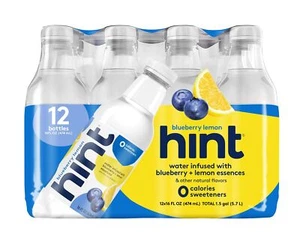 Hint Water Blueberry Lemon Pack of 12 16 Ounce Bottles Pure Water Infused wit... - Picture 1 of 7