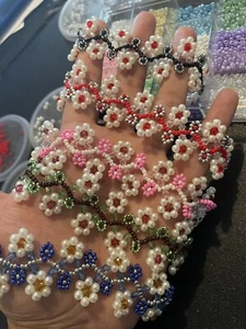 Womens Handmade Blossom Bracelet NEW COLOURS - Picture 1 of 11