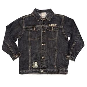 Boys 50 cent G-Unit Denim Jacket Size 7 Black Jean y2k retro - Picture 1 of 10