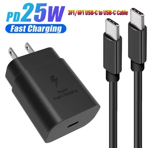 25W Fast Charging USB-C Wall Charger & PD Cable For Motorola Moto G Play G Power - Picture 1 of 23