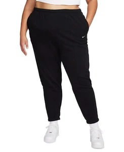 Nike Plus Chill Terry Slim-Fit French Terry Jogger Pants Women's 3X Black/Sail - Picture 1 of 16