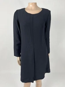 Vintage 50's 60's Short Stops Women's Dress Shift Black L/S Party Ronnie U3-29 - Picture 1 of 8