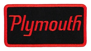 Plymouth Embroidered Patch Black/Red Iron-On Sew-On Backpack Jacket Shirt Hat - Picture 1 of 2