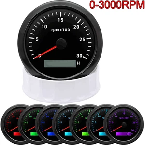 85MM Black Tachometer Gauge RPM Meter 0-3000RPM for Boat Car Truck Waterproof - Picture 1 of 20