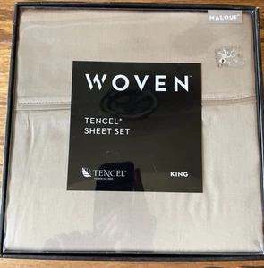 Malouf Woven King Size 4pc Tencel Sheet Set. Light Grey/light Brownish Color? - Picture 1 of 5