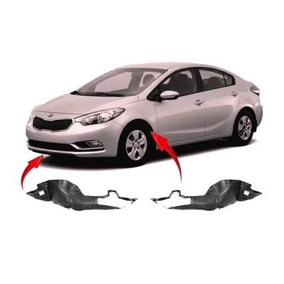 Set of 2 Fender Liners for Kia Forte 2014-2016 KI1248122 KI1249122 86811A7000 - Image 1 of 4