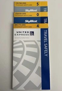 SkyWest Airlines Safety Card Set CRJ-700 CRJ-550 E-175 - Picture 1 of 1