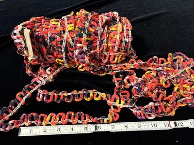 VTG Retro Trim Orange Boho 70s Dress Doll Craft Curtain Psychedelic ~ 7 yds NOS - Image 1 of 4