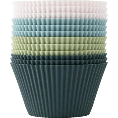 Silikon Muffinform 12er-Set bunt backofenfest antihaft BPA-frei wiederverwendbar - Bild 1 von 2