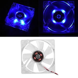 (blue) 80mm PC Case Fan 12V 4Pin LED Light PC Case Cooling Fan US - Afbeelding 1 van 22
