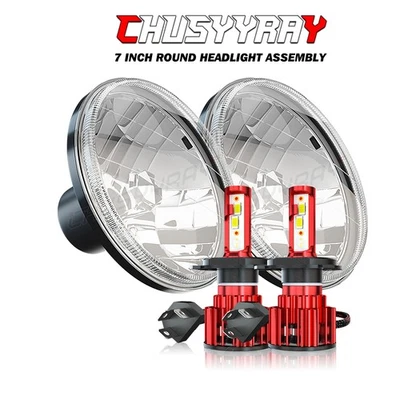 Par de faros LED redondos de 7 pulgadas alto-bajo para panel Chevrolet C10 1964 1966 Foto 1 de 4