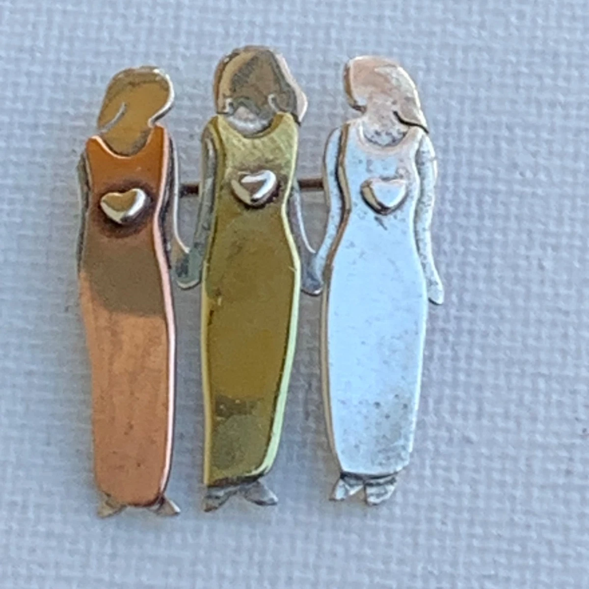 Three Sisters Enamel Brooch - Best Friends & Family Jewelry Pin