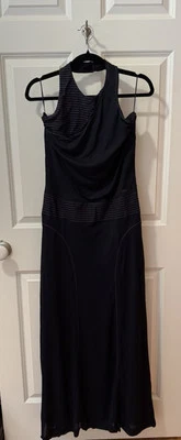 Vestido Chanel 42 Maxi Cuello Halter Azul Oscuro Foto 1 de 4