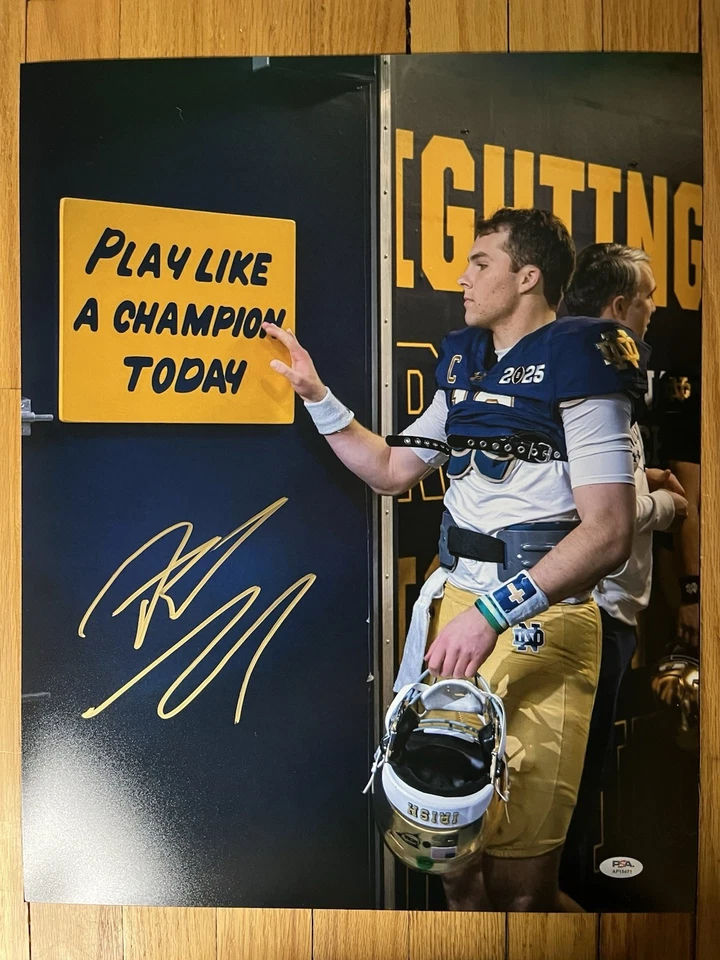 Riley Leonard Signed 16x20 Notre Dame Fighting Irish PSA WITNESS COA - Image 1 of 1
