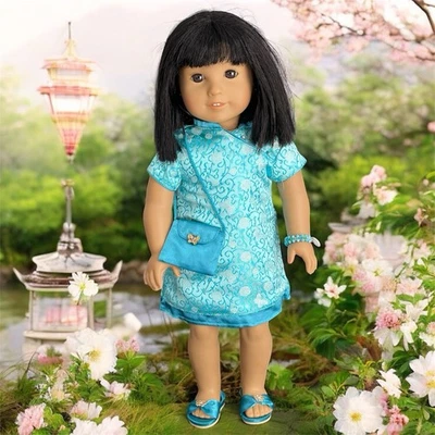 Retired American Girl Doll Ivy Ling 18”Butterfly Brocade Dress Ears Pierced READ - Image 1 of 4