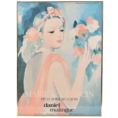 Cartel litografía exposición retrato femenino original vintage de MARIE LAURENCIN Foto 1 de 4