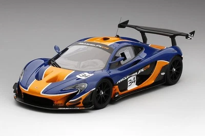 TSM Modello TSM181008R 1/18 McLAREN P1 GTR #34 Blu Arancione Auto Da Giappone - Immagine 1 di 4