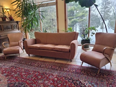 中世纪现代主义沙发沙发带侧椅意大利 — 第 1/4 张图片