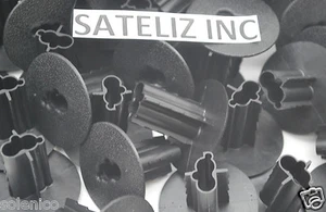 LOT 100 DUAL FEED THRU BUSHING FOR RG-6 CABLE / BLACK W/ KNOCKOUT SVI 65-FTB6DB - Picture 1 of 1