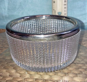 Bleikristall Genuine Lead Crystal Bowl with Silver Rim Made in England - Picture 1 of 11