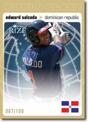 EDWARD SALCEDO 2012 Rize Rookie GOLD Paragon WORLDCLASS RC #/100 - Image 1 of 2