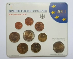 Alemania Deutschland Euro 9 Monedas Set 2013 J Hamburgo UNC FDC 2 Euro 2 Baden - Imagen 1 de 6