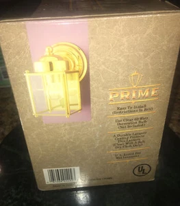 Prime Solid Brass Outdoor Lantern 7.75" x 4.5" New in Box 100 Watt - Picture 1 of 5