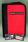 Game Boy Adavance SP Red Zippered Case + (2) Games Lord Of The Rings, Bratz Rock
