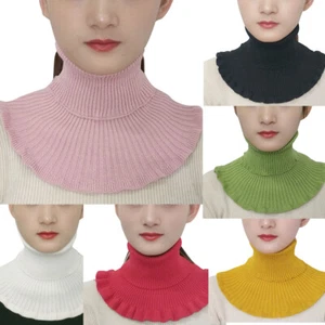 Women Faux Turtleneck Knitting Scarf Neck Warm Collar False Blouse Bib High Top - Picture 1 of 19
