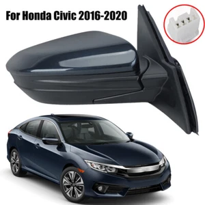 Right Passenger Side Mirror 3Pin Cosmic Blue Metallic For Honda Civic 2016-2020 - Picture 1 of 16