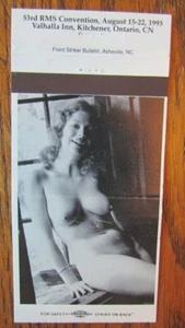 LIVE MODEL GIRLIE MATCHBOOK MATCHCOVER: 1993 KITCHENER ONTARIO -E12 - Picture 1 of 2