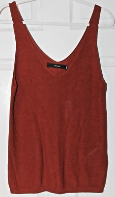 Colete Regata Feminino Vero Moda Extra Grande Decote V Malha Henna Queimada Novo com etiquetas - Imagem 1 de 4