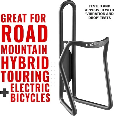 Pro Bike Tool Cycling Water Bottle Holder Cage  in BLACK aluminium lightweight. - Image 1 of 4