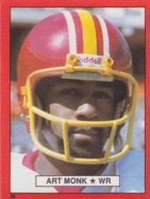 1981 Topps Football Red Border Sticker #28 Art Monk - Washington Redskins