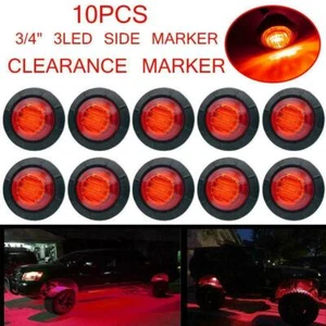 10x Mini 12V/24V 3/4" Round Side Truck Trailer LED Marker Bullet License Lights - Picture 1 of 9