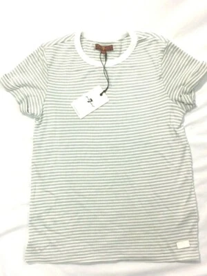 Camiseta Niña Talla S, Nueva 7 Para Toda la Humanidad, Rayas Gris y Blanco 96% Algodón  Foto 1 de 4