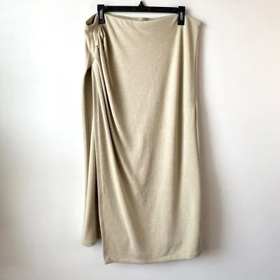 Falda Vince drapeada lateral para mujer talla XL sepia acanalada imitación envoltura tejido elástico Foto 1 de 4