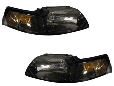 Headlights For Ford Mustang 1999 2000 2001 2002 2003 2004 Left Right Pair Smoked - Image 1 of 4