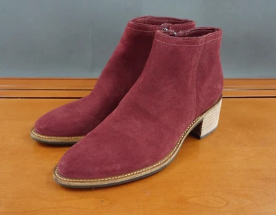 Zapato Ecco Shape Sartorelle Mujer 7.5 Rojo Gamuza Cremallera Tacón Apilado Botín al Tobillo Foto 1 de 4