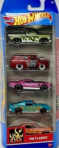 Hot Wheels 5 Pk Flames F100, Silverado, Impala, BLVD Bruiser & Muscle Speeder - Picture 1 of 2