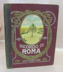 ANTIQUE 1895 RARE ART NOUVEAU PHOTO PICTURE ALBUM RICORDO DI ROMA - Picture 1 of 9