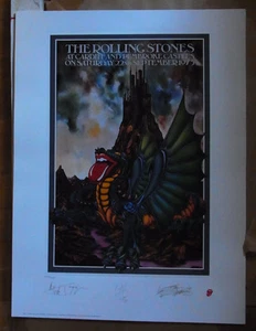 ROLLING STONES "Cardiff" signierte Lithographie RARE - Picture 1 of 2