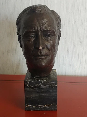 VINTAGE PRESIDENT FRANKLIN D. ROOSEVELT BUST JO DAVIDSON SCULPTURE SIGNED 1934 Cover