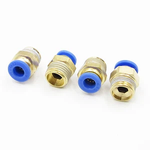 4PCS BSP 1/4 6mm Straight Male Push in Fitting Pneumatic PU Hose Connectors - Afbeelding 1 van 4