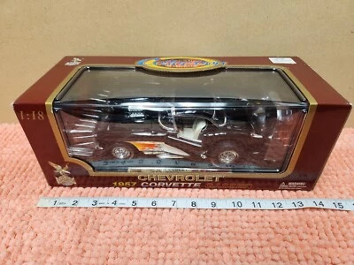 Road Legends 1957 Chevrolet Corvette Gasser Black w/ Flames 1/18 Diecast NEW - Image 1 of 4