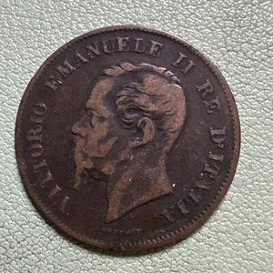 1861 Italy 5 Centesimi Coin - Picture 1 of 4