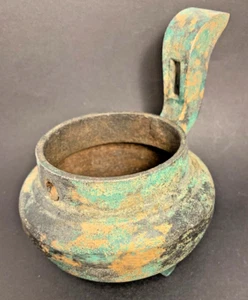 Vintage dreibeiniges Gusseisen, bronzefarben, Räuchergefäß [e-04] - Bild 1 von 6