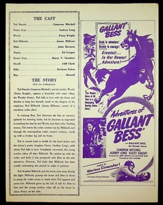 Adventures of Gallant Bess 1948 Original Theater Movie Herald Cameron Mitchell - Picture 1 of 2