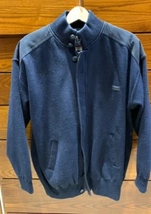 Paul & Shark Heavy Cotton Navy Blue Bomber Style Jacket Sz XXL Fits Like a Sz L - Picture 1 of 9